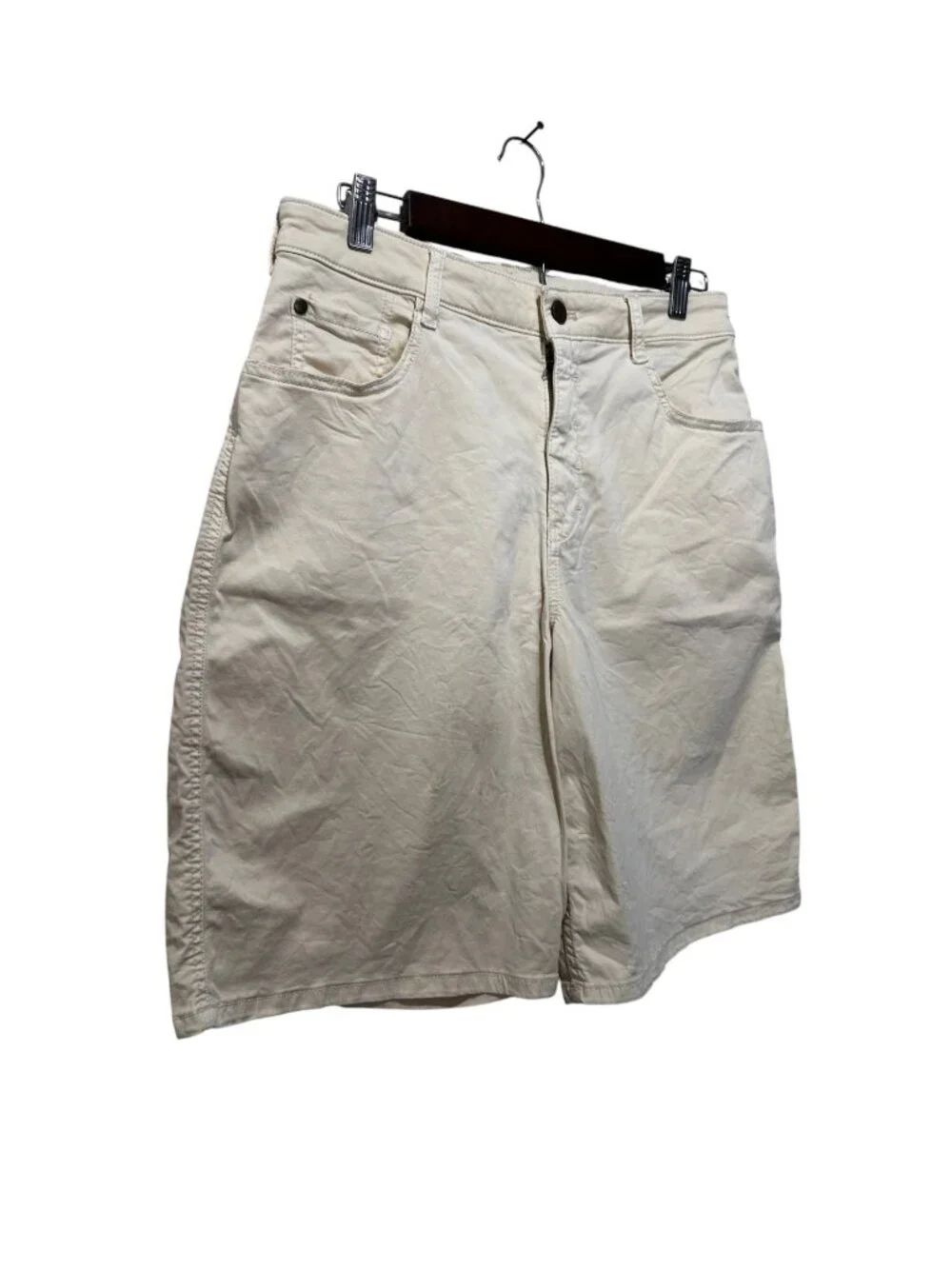 Anthropologie Mid Rise Classic Bermuda Shorts Jorts 28 Butter Yellow Baggy Y2K
